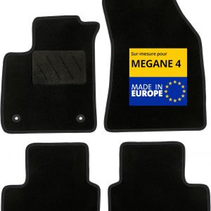 DBS – Alfombrillas – A Medida para Megane 4 – con Clips – Alfombrillas Antideslizantes para Coche – 4 Piezas