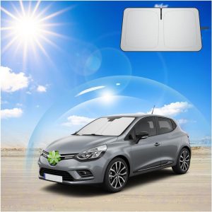 Ruiya Parasol para Parabrisas Delantero Compatible con Renault Clio 4 2013-2019, Protección Solar Anti UV y Rayos, Cubreparabrisas Plegable para Accesorios de Coche