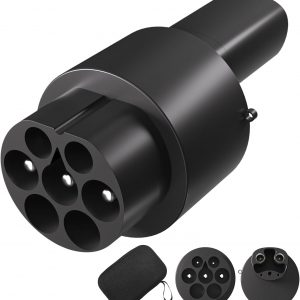 EV Adaptador de Carga Tipo 2 a NACS | 60A Adaptador Convertidor de EV Cable de Carga/Cargador Tipo 2 a NACS Coche Eléctrico Compatible con Tesla Model 3/X/S/Y
