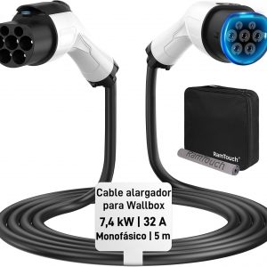Cable Alargador para Cargador Coche Eléctrico | 7,4 kW, 32 A, 5 m