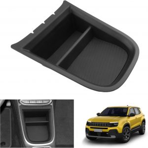 GAFAT Compatible con Jeep Avenger 2025 2026-2023 Electric Hibrido Consola Central Caja de Almacenamiento Sobre el Puerto de Carga, Avengers Bandeja Organizadora Multifuncional, Avenger Accesorios