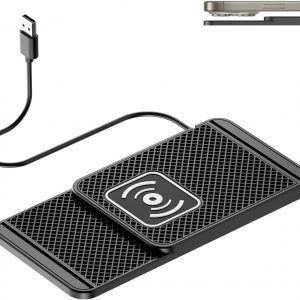 LICOME Cargador Inalámbrico para Coche para Renault Kangoo Kangoo E‑Tech Trafic Master Espace Rafale, Soporte para Tablero y Consola Central, Base Antideslizante, Uso en Coche y Escritorio
