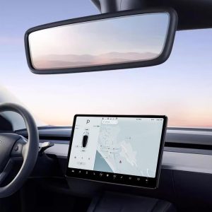 2 marcos protectores compatibles con Tesla Model 3 Model Y (2019-2024), marco de borde de pantalla, cubierta de espejo retrovisor, decoración interior de silicona, accesorios de decoración de