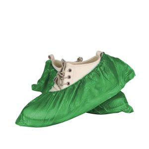 EUROPAPA 100x Cubrezapatos Desechables, Impermeables, Antideslizantes, Material CPE 3g, Sin Látex y Elásticos para Hospital, Hogar, Industria, Comercio, Hotelería (Verde)