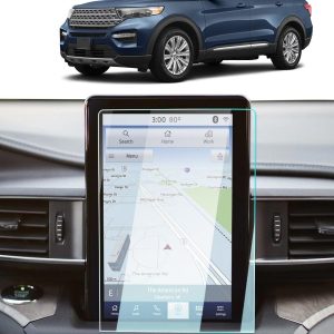 BIXUAN Protector de pantalla para Explorer 2024 compatible con Ford Explorer ST/ST-Line/Limited/Timberline/King Ranch/Platinum 2020-2023 2024 visualización táctil de navegación resistente a los