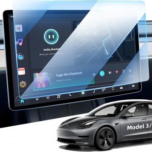 15″ Protector Pantalla Tesla Model Y 2020-2024 / Model 3 2018-2023 | Funda Pantalla, Pelicula 9H Cristal Templado, Anti-Huellas Dactilares, Anti-Arañazos, Alta Sensibilidad, Navegación Accesorio