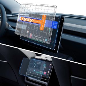 16″+8″ Protector Pantalla Mate Model Y 2026 Premium Performance | 2Pcs Funda Pantalla Delantera y Trasera, Pelicula con Kit Alineación, 9H Cristal Templado, Tesla Model Y Juniper Accesorios