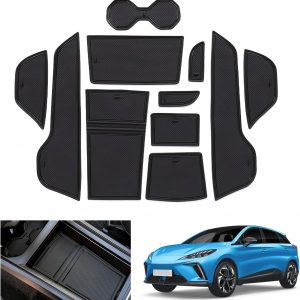 GAFAT MG 4 EV MG4 Electric 2025 2024-2022 Alfombrillas Antideslizantes, MG 4 2023 Alfombrilla de Goma Antideslizantes para Consola Central, Esteras de Puerta, MG4 EV Accesorios (Negro)