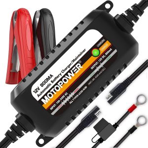 MOTOPOWER MP00205C 12V 800mA Cargador automático para Coche, Moto, ATV [Junior Plus]