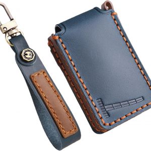 Funda de piel para llave de coche para Volvo EX30 EX40 2024 2025 6,2 cm x 3,5 cm, accesorio para Polestar 3 4 2026, funda para llaves, llavero azul