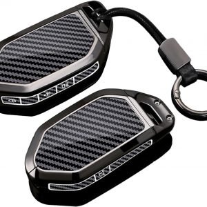 Funda para llave de coche Funda para llave Llavero compatible con Kia EV3 2025 EV6 2024 EV9 EV4 EV5 Sportage Sorento Telluride K8 2026 Accesorio Carcasa metálica negra Resistente a los