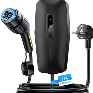 Cargador Coche Electrico, 3.68KW 16A Cargador Vehiculo Electrico, 5/8/10/15m Cargador EV Tipo 2 Portátil con Enfuse Schuko, IP65, Compatible con los Model y/3, xc60 ((0.5+4.5) m Plus)