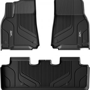 3W Alfombrillas de Coche para Tesla Model Y 2020-2024, TPE Alfombrillas para Todo Tipo de Clima para 2 Filas Model Y 5 Plazas y 7 Plazas Juego Completo de Alfombrillas, Antideslizante, Accesorios