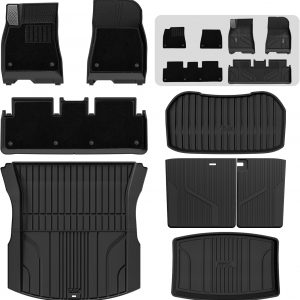 3W Alfombrillas Set de 8 para Tesla Model 3 Highland 2024-2026 | Incluye Alfombrillas Impermeables y Moquetas, Bandeja de Maletero y Protector de Asiento, Thorex™ Para Todo Tipo de Clima