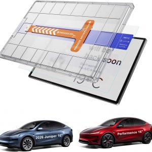 GAFAT 16″ Tesla Model Y Juniper 2026 2027 Standard/Premium/Performance Protector Pantalla de Cristal, 16″ Model Y Protección con Kit de Alineación Automática y Caja sin Polvo, 9H Antigolpes, HD Claro
