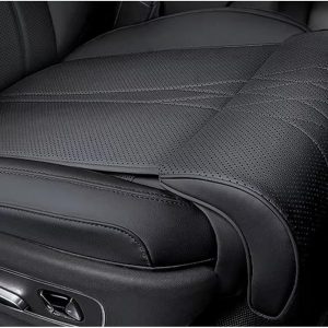 Extensión de Asiento de Coche para Tesla Model S Model X Model 3 Model Y, Cojín Reposapiernas Soporte de Muslo Transpirable Cuero Accesorios Interior Auto,Black