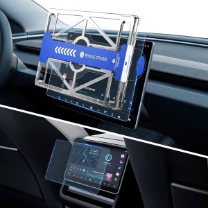15,4″+8″ Protector Pantalla Mate Tesla Model Y 2025/3 2024-2026 | 2Pcs Funda Pantalla Delantera y Trasera, Pelicula con Kit Alineación, 9H Cristal Templado, Model Y Juniper, Model 3 Highland