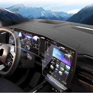 LUWU 4 Unidades Compatible con Renault Austral/Rafale/Espace 6 VI/Megane E-Tech Hybrid 2023 2024 2025 (Navegación 12 Pulgadas + Instrumento 12,3 Pulgadas) Protector de Pantalla Nano 6H Antiarañazos