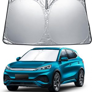 Parasol para parabrisas delantero de coche compatible con BYD Atto 3 Yuan Plus y Atto 3 EVO 2023-2026 2027, protección UV y protección contra el calor, parasol plegable para parabrisas a medida