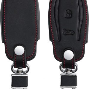 kwmobile Carcasa Compatible con Tesla Model S Llave de Coche – Funda de Cuero sintético – Case para Mando Control de Auto Negro