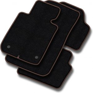 MOTOS alfombrillas coche de velours premium adecuado para Tesla Model X desde 2015 5 pasajeros – Premium, Matt, Bronce – Experimenta un nuevo confort de conducción con un juego de alfombra de coche de