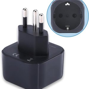 Adaptador de Enchufe de Europa a Brasil, Enchufe Schuko Europeo/Alemán/Francés/Español Tipo C/E/F Ajuste al Convertidor de Enchufe de Viaje de Enchufe Brasileño (1 Pieza)