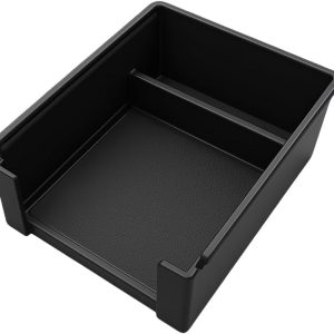 Compatible con Renault 5 E-Tech 2025 2026 Caja de Almacenamiento para Consola Central, Caja Reposabrazos Organizador Bandeja, Con Tapete Antideslizante Accesorios (Negro)