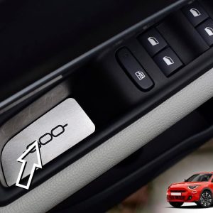 Cubierta de acero para Fiat.600 600e | Decoraciones del panel de botones | 4 piezas inoxidable eléctrico híbrido rojo (RED) LA PRIMA 600 Accesorios Tuning Kit Recambios