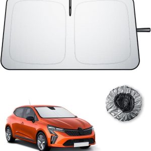 BIBIBO Compatible con Renault Clio 5V 2020-2025 2026, protección Solar, protección UV, Parabrisas Delantero, sombrilla de Coche, Tela sin Arrugas, Parasol Interior, Parabrisas Clio 5 Accesorios