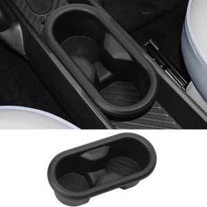 SHIFENG Para Mini 2024 2025 J01 EV J05 Aceman Cooper E SE Consolas centrales de silicona antideslizante Soporte para tazas, accesorios negros