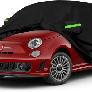 Funda Coche Exterior Compatible con 2007-2024 FIAT 500/500C/500E/Abarth, Cubre Coches Impermeable Transpirabl, Coberturas Completas Anti-UV, a Prueba de Polvo, a Prueba de Lluvia y a Prueba de Nieve