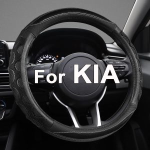 GIANT PANDA Funda de Volante Adaptada para Kia Sportage, Ceed, Niro, EV6, Seltos (3D-Panal de Abeja-Negro-M)