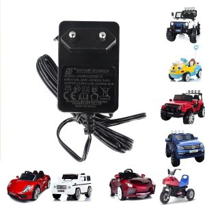 Cargador Universal de 12V 1A para Coches Eléctricos de Niños, Compatible con Motocicletas, SUVs, ATVs, una Variedad de Coches eléctricos – Cargador con Indicador LED, Entrada 100-240VAC (1 Pieza)