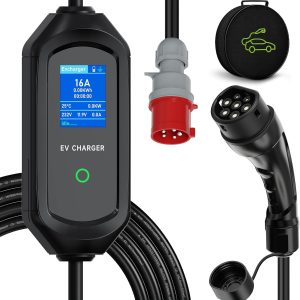 Cargador Coche Eléctrico 11kW Trifásico 6-16A Cable 5M Tipo 2