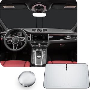 [Upgrade] CDEFG Compatible con Porsche Macan 2014-2025 2026 Parasol Cubiertas Parasol Parabrisas Delantero Parabrisas Auto Parasol Accesorios