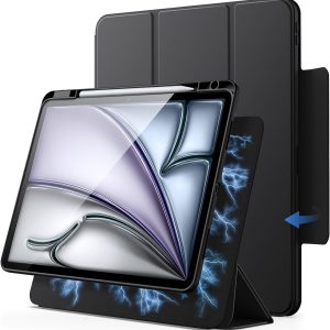 JETech Funda Magnética Desmontable para iPad Air 13″ M4/M3/M2, Negro