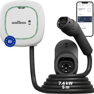 Wallbox Pulsar MAX 7.4kW, Cargador Coche Electrico Cable 5M, Cargador EV