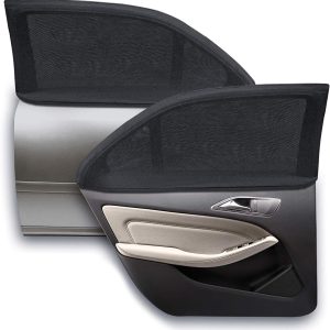 WIN.MAX Parasol de Coche, Parasol Coche Bebe, para Niños y Mascotas, Doble Tejido para Máxima Protección contra Rayos UVA, Fácil instalación, Pack de 2 Unidades (XL)
