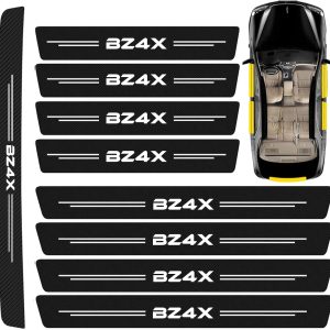 9 Protectores de umbral de Puerta de Fibra de Carbono for Toyota BZ4X, Protectores de Parachoques Trasero, Tiras de moldura Resistentes a arañazos, Accesorios de Estilo.