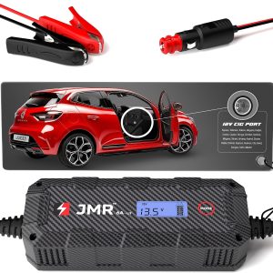 JMR Cargador de Bateria para Renault Espace Talisman Koleos Megane Kadjar Scenic Captur Twingo Climber Kardian Mégane Todos los Modelos Mantenedor de Carga Acondicionador (Añadir Modo Litio)