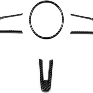Cubierta Volante Coche para Mazda 3 MX-30 CX-50 CX-60 CX-30 2022 2023 Accesorios Protector para Volante Coche Carbono Rojo Plata Interruptor Pegatina Embellecedor Marco(Carbon 123)