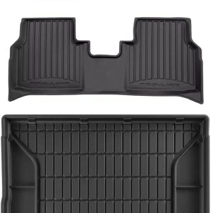 MOTOS Set de alfombrillas de goma y alfombrillas de maletero para Skoda Enyaq iV desde 2020 Mejora la comodidad de tus viajes con la alfombrilla antideslizante para coche 3D- alfombrillas para todo ti