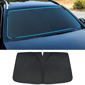 Parasol Coche Delantero para Hyundai Kona SUV 2018-2024, Bloquea UV, Plegable, Negro