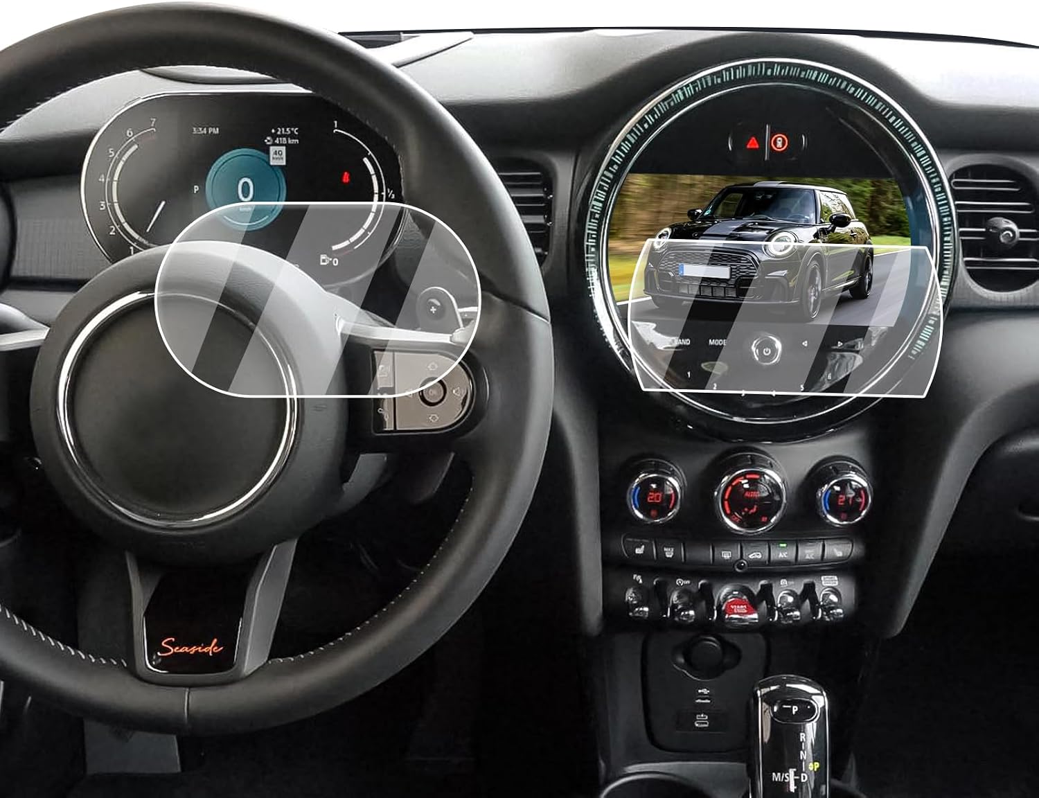 ECOZEN 2 protectores de pantalla compatibles con Mini Cooper/Countryman/Clubman 2022-2024, navegación de nano-film + protector de pantalla para salpicadero para Cooper/Countryman/Clubman, accesorios