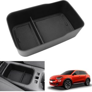 GAFAT Compatible con Fiat 600 Hybrid/ 600e 2024 2025 2026 Consola Central Caja de Almacenamiento, Nuevo 600e 2025 Reposabrazos Organizador Bandeja Guantera, 600e 2024 Accesorios