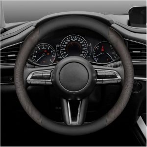 Funda Antideslizante Volante Funda Volante Coche Cuero Gamuza para Mazda CX-30 CX-60 CX-5 CX7 CX8 CX9 MX-5 RX8 BT50 para Axela para Atenza 3 6(MARRÓN)