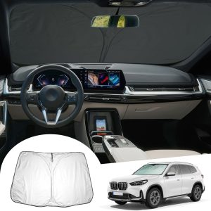 [Update] GAFAT Compatible con BMW X1 U11 F48/ X2 U10 2016-2026 Parasol Parabrisas Interior, 2025 iX1 U11 iX2 Accesorios Protector Solar, Enfriamiento, Protección UV, UPF 50+