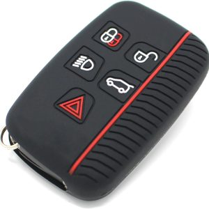 Funda de Silicona para Llave de Coche con 5 Botones, Color Negro y Rojo