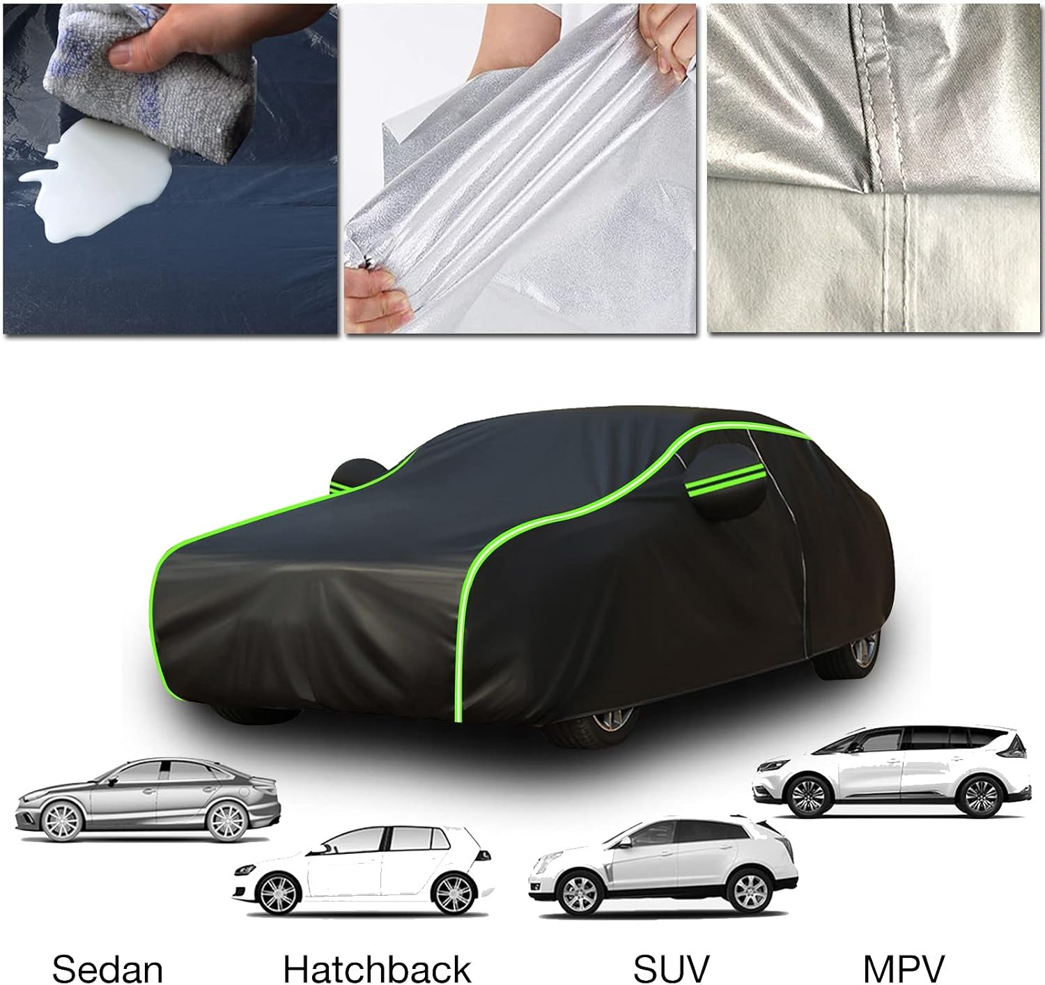 Funda para Coche Exterior para Renault ZOE Hatchback (2012-), Cubierta Resistente a la Intemperie contra Lluvia, Nieve y Sol - Imagen 3