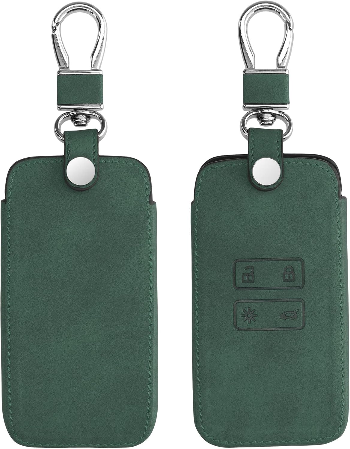 kwmobile Funda Compatible con Renault Smart Key 4 Botones (Keyless Go) - Carcasa de Piel Sintética para la Tarjeta Llave - Verde Oscuro